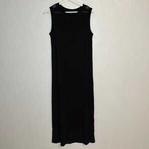 Carole Little Mixed Media Black Maxi Dress Size Small